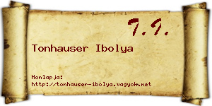 Tonhauser Ibolya névjegykártya